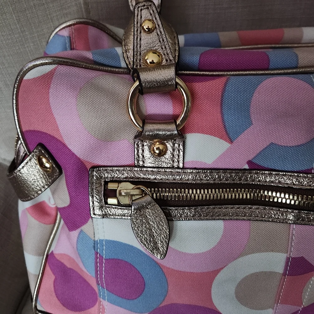 Coach Metallic and Multicolor Satchel - Picture 15 of 16